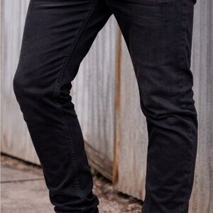 Black Slim Fit Distressed Jeans Men’s Size 34/32 Stretch Denim smoke rise